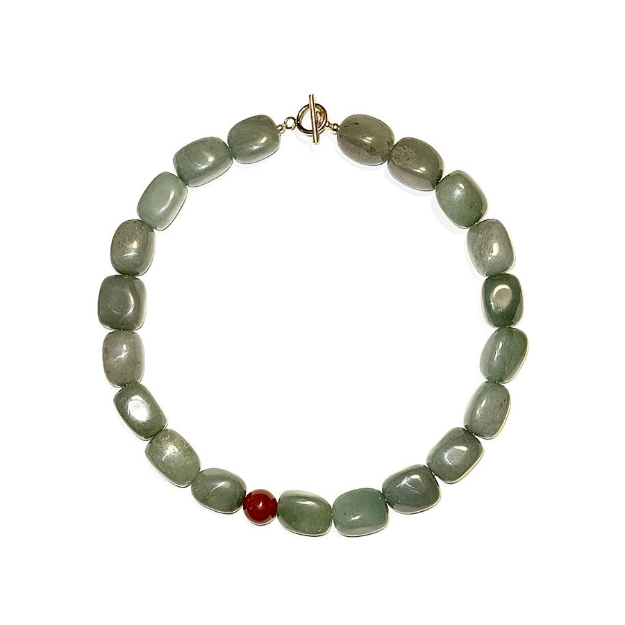 MARIE GREEN~RED NECKLACE